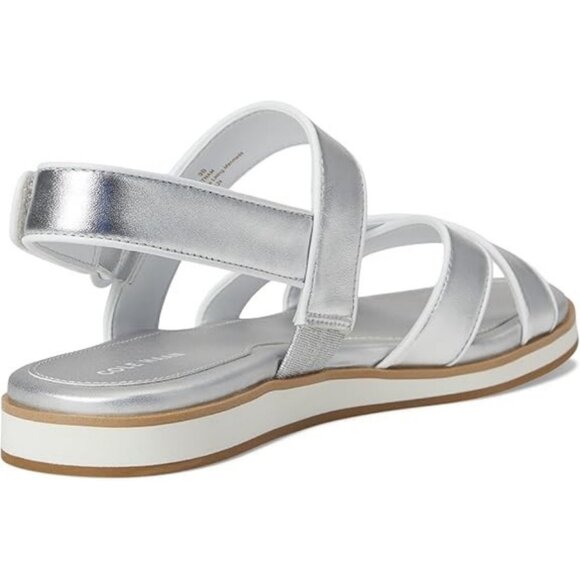 💕COLE HAAN💕 Mirabelle Crisscross Sandal ~ Silver/White 9.5 - Picture 5 of 6